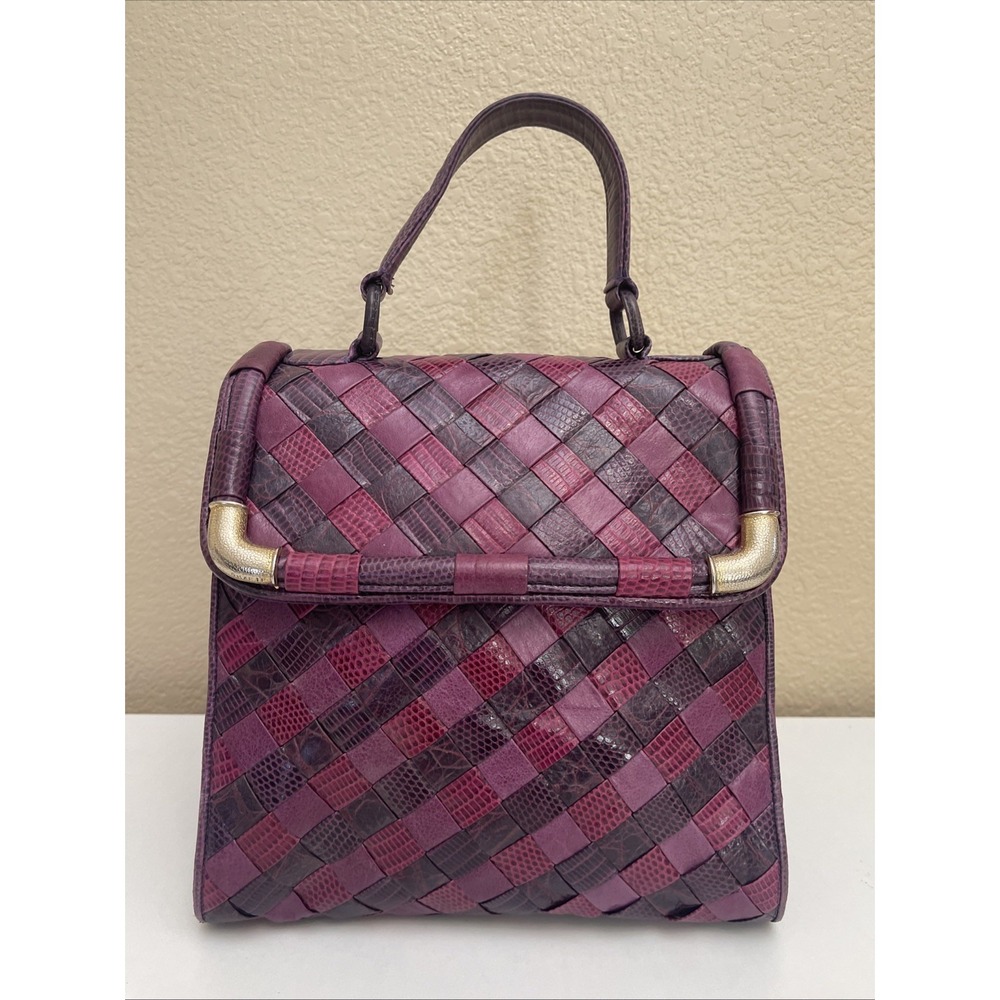 Vintage Sharif Leather Shoulder Strap/Purse Bag Multicolor Woven Unique 90's Era